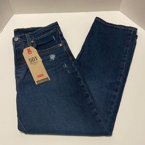 Levi’s 501 Women’s 27 X 26 Dark Denim High Rise Straight Leg Cropped Jeans